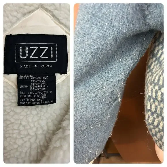 Vintage Snowflake Icewool Nordic Knit Zip Up Sweater Jacket / Medium - Picture 4 of 6